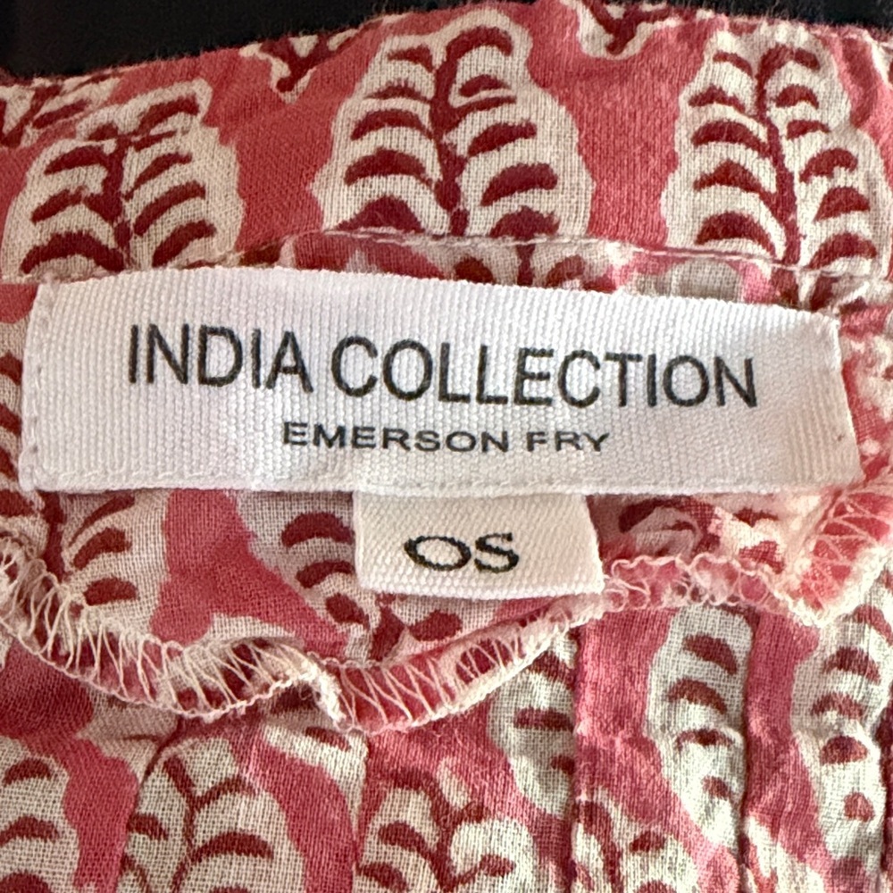 Emerson Fry Mandarin Collar Top Hand Block Rosey Women’s OS - Picture 6 of 6